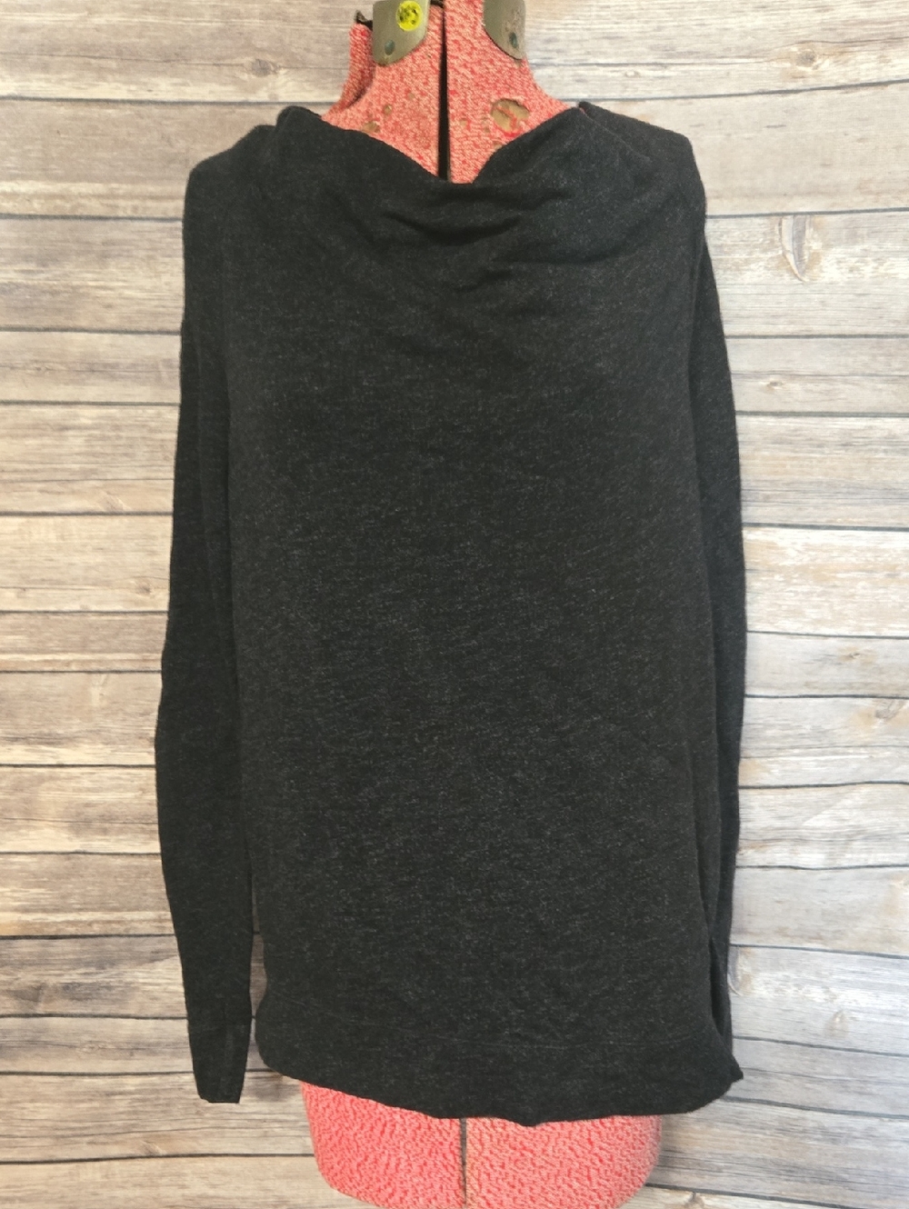 James Perse Dark Charcoal Cowl Neck Sweater